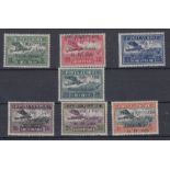 STAMPS ALBANIA 1928 Air, Inauguration of Vlóre Brindisi Air Service, set of seven M/M, SG 222-28.