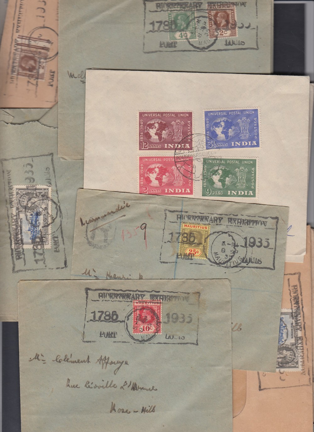 STAMPS POSTAL HISTORY : MAURITIUS, small batch of early covers, and part covers, - Image 2 of 2