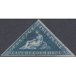 STAMPS 1853 CAPE OF GOOD HOPE 4d Deep Blue, fine used, clear margins,