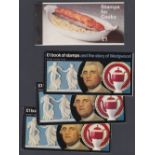 GREAT BRITAIN STAMPS : 1969 complete Cooks rare 'stapled' booklet and three 1972 Wedgwood complete