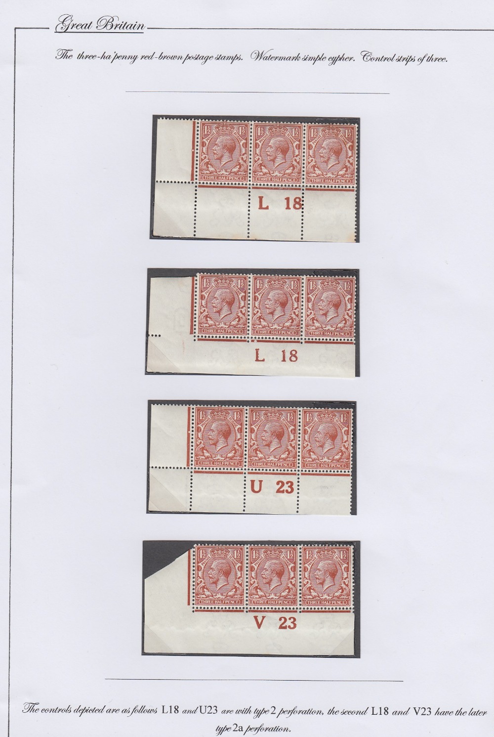 GREAT BRITAIN STAMPS : Collection of GV - GVI control strips, cylinder blocks,