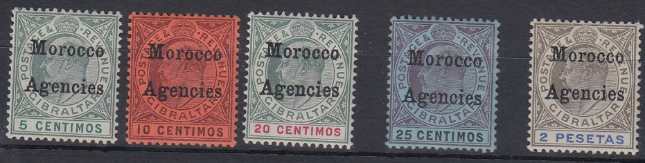 STAMPS MORROCCO 1903 mounted mint part set to 2p STC £100