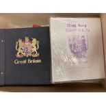 STAMPS : Box with seven albums and some pages, mainly British Commonwealth including Great Britain,