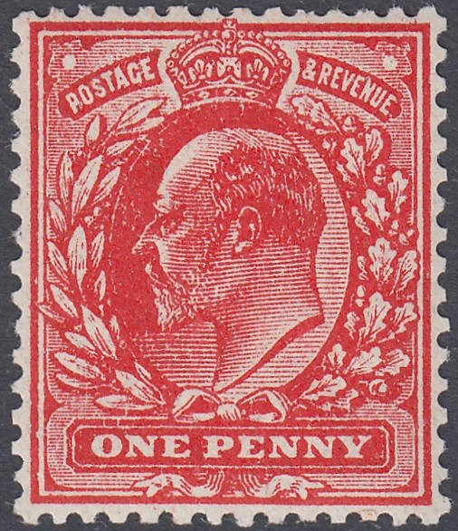 GREAT BRITAIN STAMPS : 1911 1d INTENSE Brick Red (NO WMK),