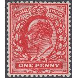 GREAT BRITAIN STAMPS : 1911 1d INTENSE Brick Red (NO WMK),