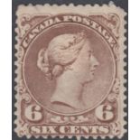 STAMPS CANADA 1870 6c Yellow Brown,