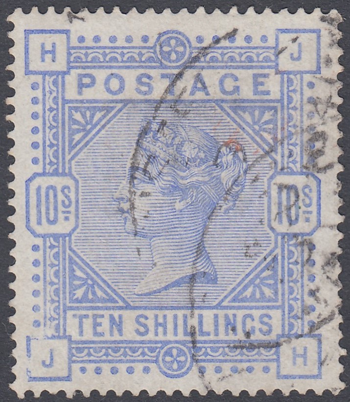 GREAT BRITAIN STAMPS : 1883 10/- COBALT, lightly used example,