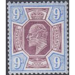 GREAT BRITAIN STAMPS : 1905 9d Dull Purple and Ultramarine (chalky),
