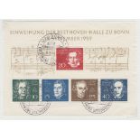 STAMPS GERMANY 1959 Inauguration of Beethoven Hall miniature sheet,