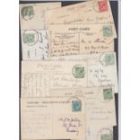 GREAT BRITIAN STAMPS : Group of 12 EDVII or GVI used postcards all with good,