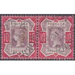 GREAT BRITAIN STAMPS : 1890 10d Dull Purple and Deep Bright Carmine,