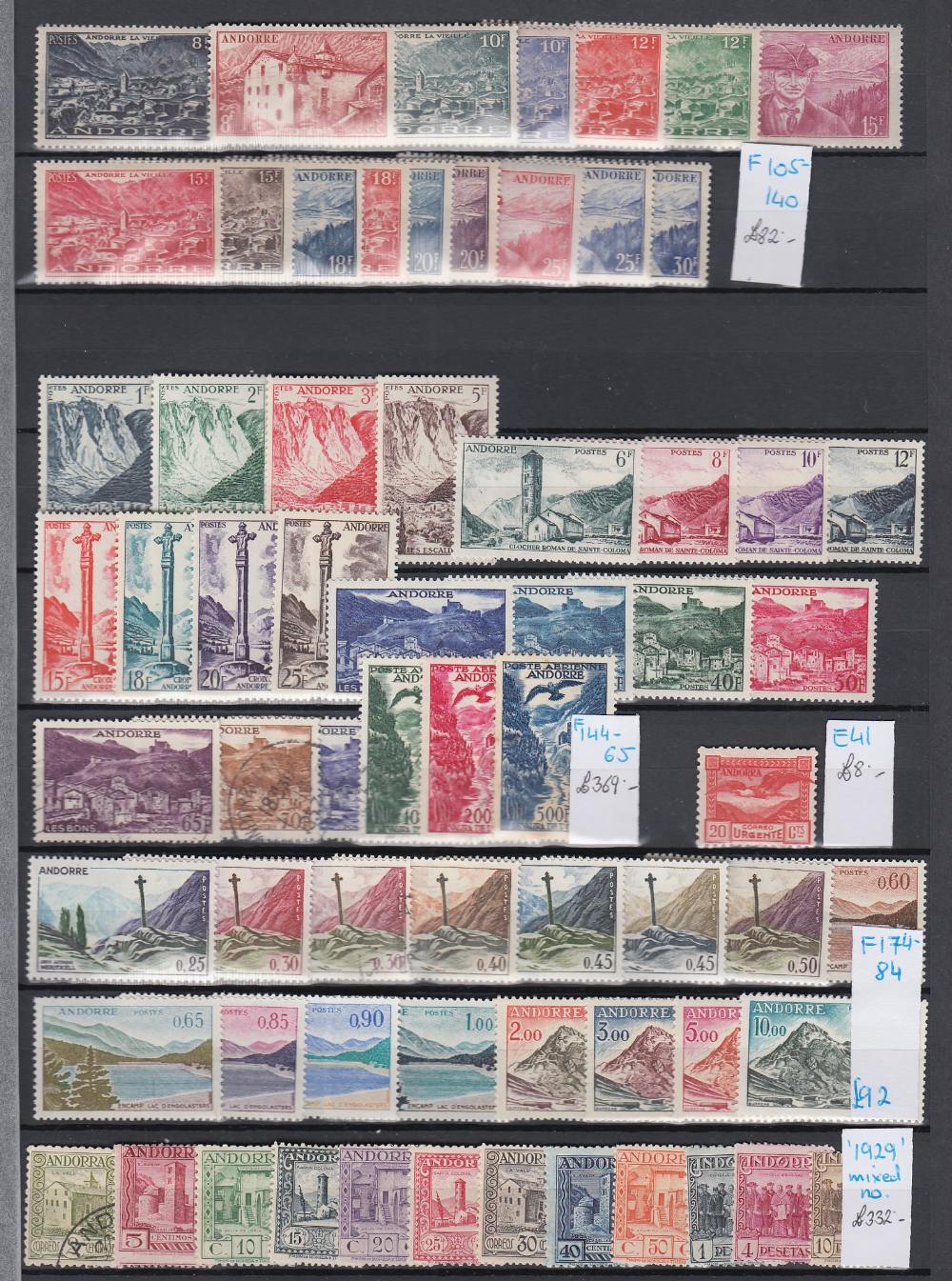 STAMPS ANDORRA : Various mint & used French & Spanish Andorra issues on three stockpages. - Image 2 of 2