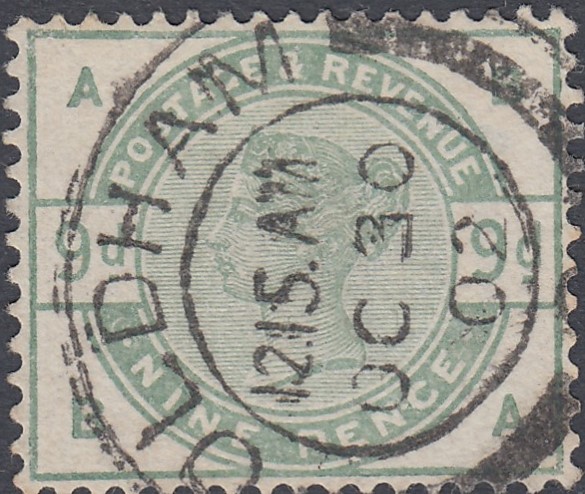 GREAT BRITAIN STAMPS : 1883 9d Dull Green,