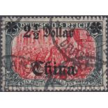 STAMPS : GERMAN POST OFFICES IN CHINA, 1906 2 1/2 Dollar on 5 Mark used, wmk Lozenges, good used,