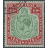 STAMPS BERMUDA 1924 10/- Green and Red/Pale Emerald,