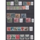 STAMPS LIECHTENSTEIN Stock page with various M/M issues, including 1930 Air set,