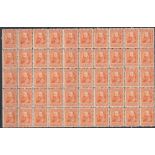 STAMPS NEWFOUNDLAND 1897 Prince of Wales 2c Orange in part sheet of 50 unmounted mint SG 86 Cat