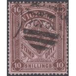 STAMPS 1884 Victoria 10/- Brown/Rose used perf 12.