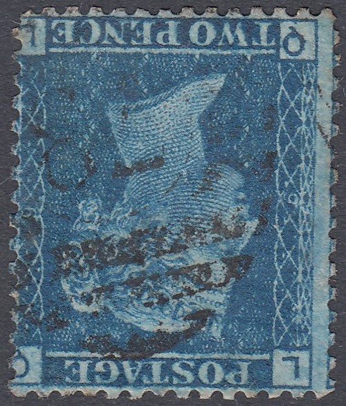 GREAT BRITAIN STAMPS : 1858 2d Blue plate 9 fine used,