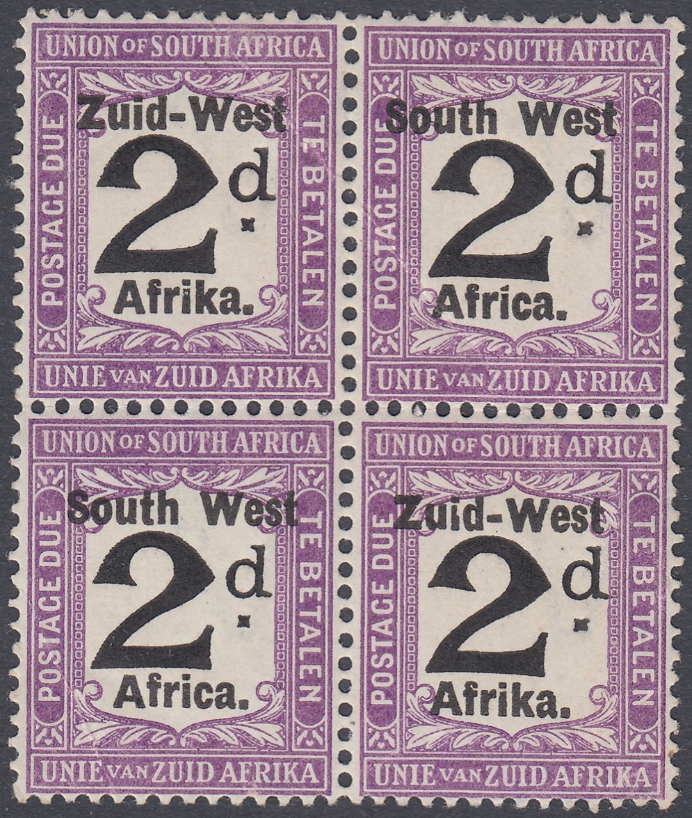 STAMPS SOUTH WEST AFRICA 1923 2d Black and Violet POSTAGE DUES.