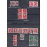 STAMPS CANADA Imperf QV proof pairs on thick card and EDVII 3c block of four imperf