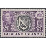 STAMPS FALKLANDS 1938 £1 Black and Violet,