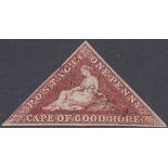 STAMPS 1863 CAPE OF GOOD HOPE 1d Deep Carmine Lake,