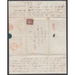 STAMPS GREAT BRITAIN POSTAL HISTORY : 1841 entire from Bristol to Surrey,