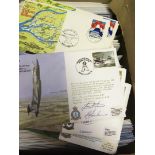 STAMPS POSTAL HISTORY : Box of approx 350+ RAF flown covers some pilot signed and some unsigned