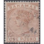 STAMPS BAHAMAS 1884 £1 Venetian Red,