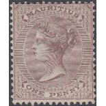 STAMPS MAURITIUS 1863 1d Purple- Brown,