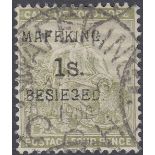 STAMPS : 1900 CAPE OF GOOD HOPE 1/- on 4d Sage Green, Mafeking Siege,