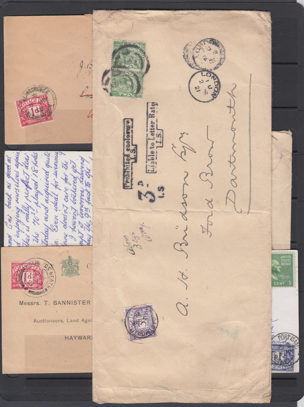 GREAT BRITIAN STAMPS : POSTAGE DUES, selection of 18 covers 1917-53, various instructional markings. - Image 5 of 6