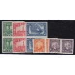 STAMPS CANADA 1927 Confederation 1c to 12c in IMPERF pairs,