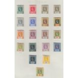 STAMPS GAMBIA 1912-22 mint set to 5/- (plus extra 1 1/2d value) on album page Cat £200