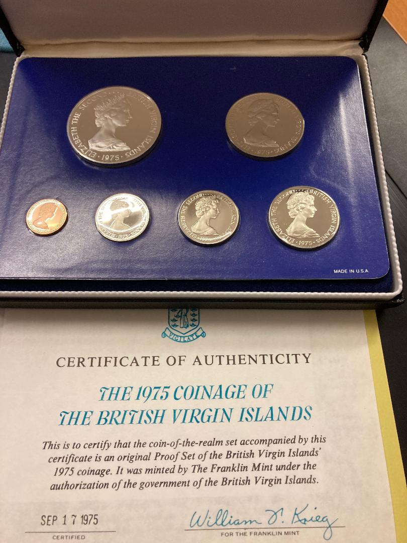 COINS : 1975 British Virgin Islands Proof Coin set in special case