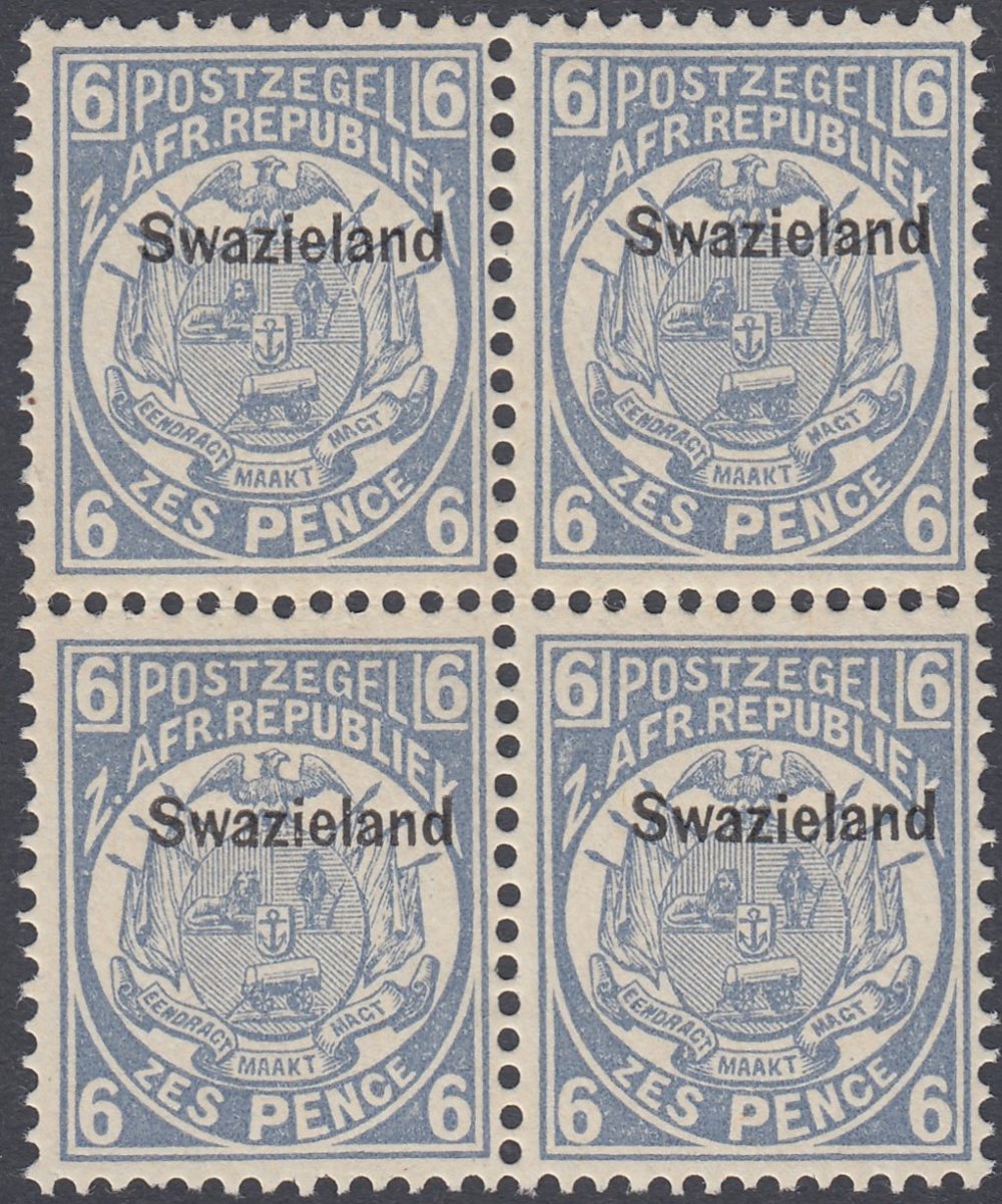 STAMPS SWAZILAND 1889 6d Blue,