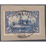 STAMPS : MARSHALL ISLANDS, 1901 2 Mark blue, fine used on piece with 'JALUIT' datestamp, SG G21.