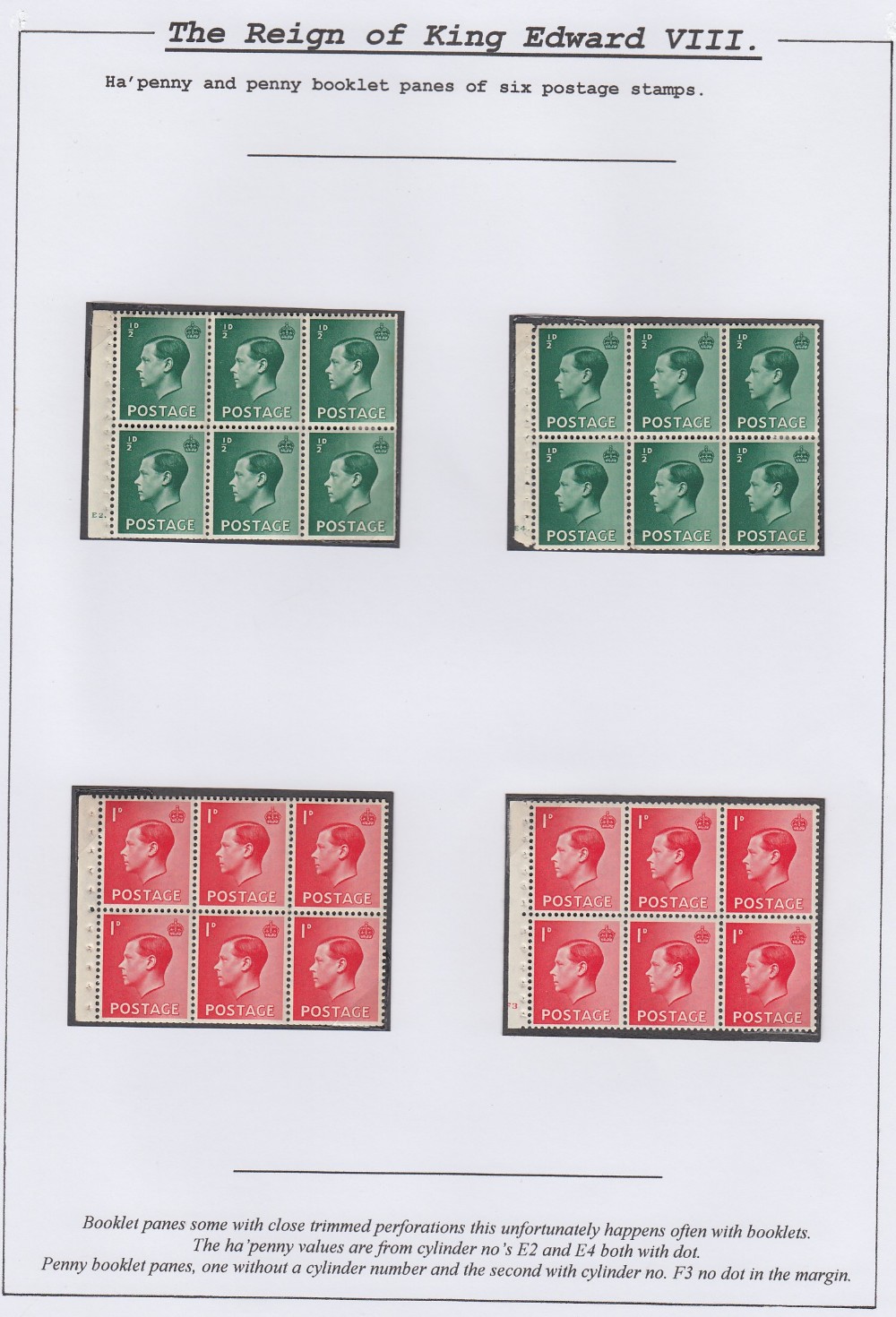 GREAT BRITAIN STAMPS : Collection of GV - GVI control strips, cylinder blocks, - Image 4 of 4