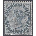 STAMPS MAURITIUS 1880 13c slate fine used example SG 95 Cat £325