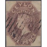 STAMPS CEYLON 1859 9d Purple- Brown,