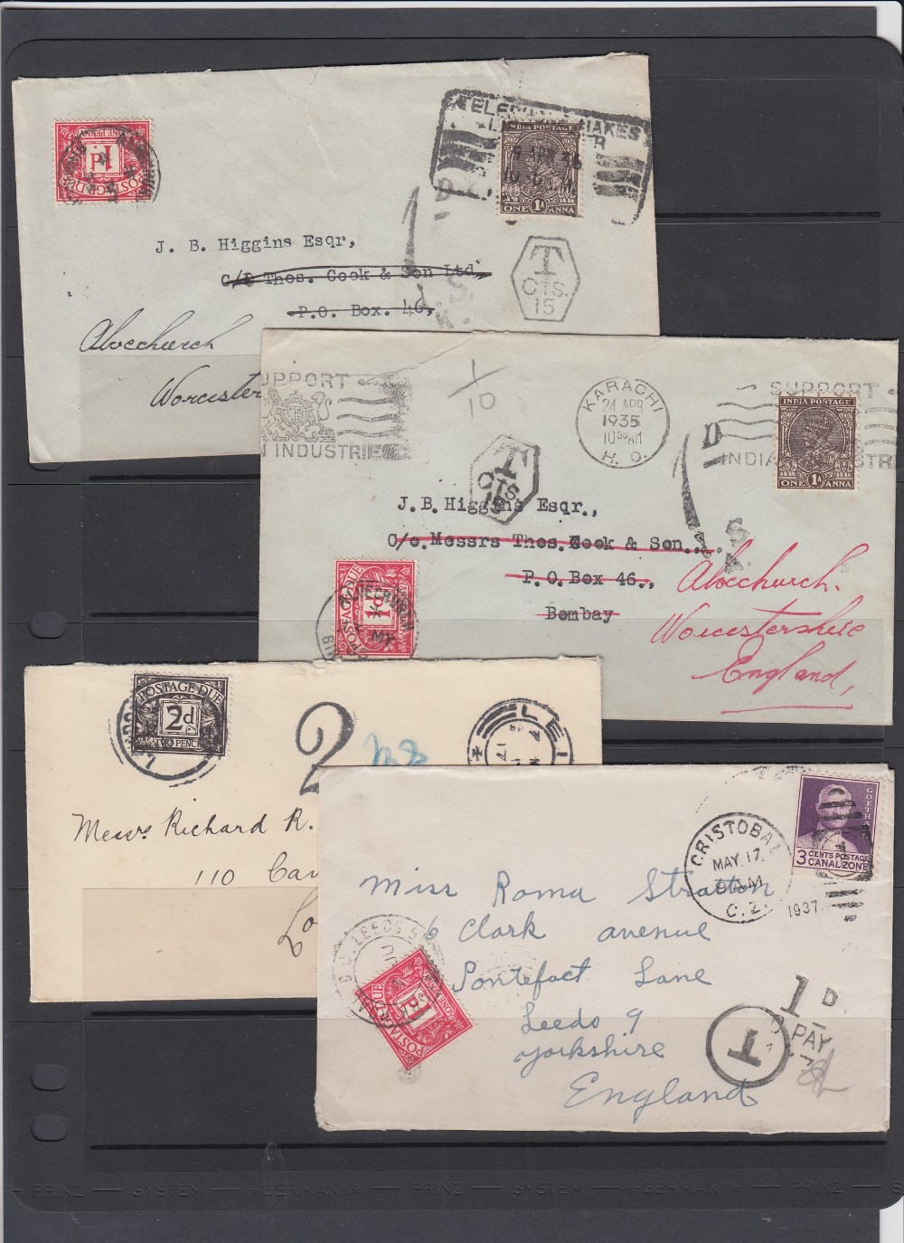 GREAT BRITIAN STAMPS : POSTAGE DUES, selection of 18 covers 1917-53, various instructional markings. - Image 2 of 6