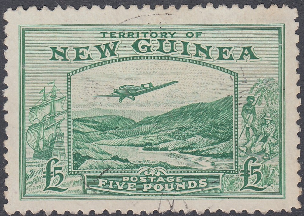 STAMPS NEW GUINEA 1935 £5 Emerald Green ,