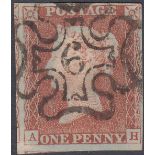 GREAT BRITAIN STAMPS : 1841 1d Red,