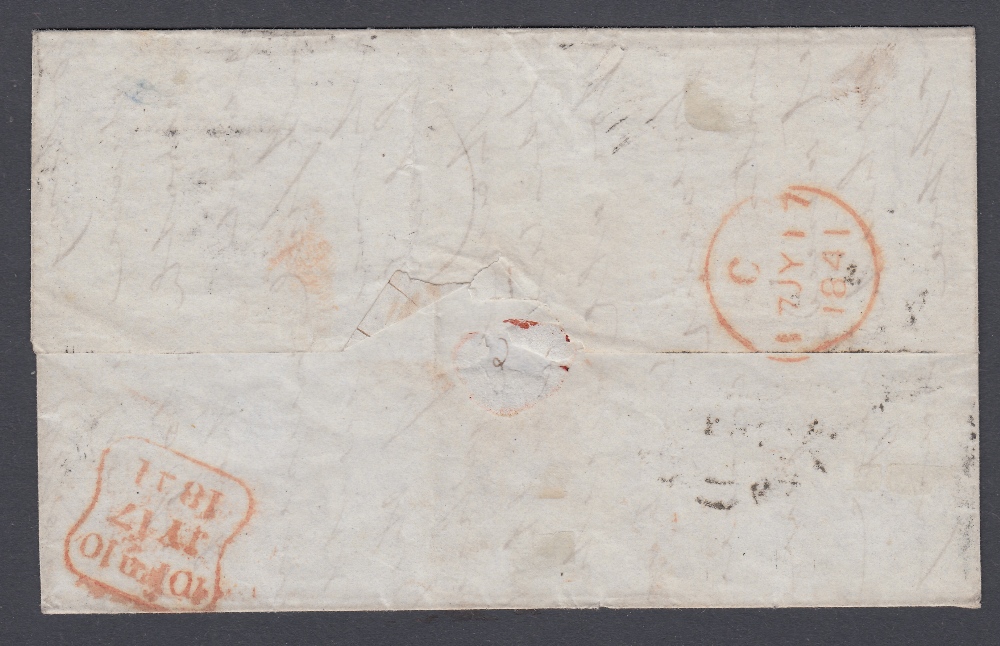 STAMPS GREAT BRITAIN PENNY BLACK Plate 8 four margin example on wrapper, 17th July 1841, - Image 3 of 3