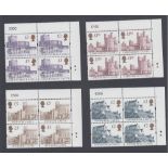 GREAT BRITAIN STAMPS : 1997 Enschede Castle High Values in unmounted mint corner blocks of four SG