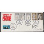 STAMPS GREAT BRITAIN FIRST DAY COVER 1969 Investiture of Prince of Wales, Talyllyn Railway,