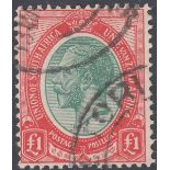 STAMPS SOUTH AFRICA 1916 £1 Green and Red,