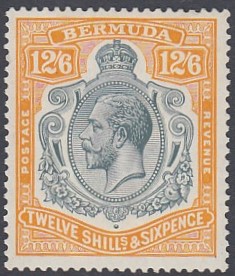 STAMPS BERMUDA 1932 12/6 Grey and Orange,