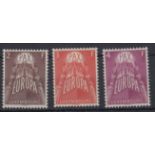 LUXEMBOURG STAMPS 1957 Europa U/M set of three, SG 626-28.